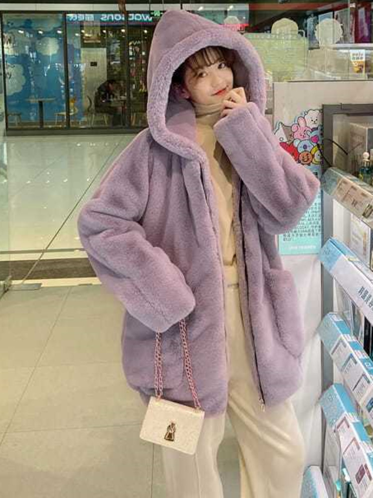 Street Fashion Hong Kong - 가을 겨울 대형 달콤한 두꺼운 양고기