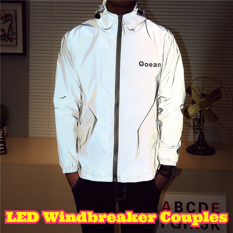 Reflective Jacket Running - LED 라이트업 윈드브레이커 커플 사이클링 반사