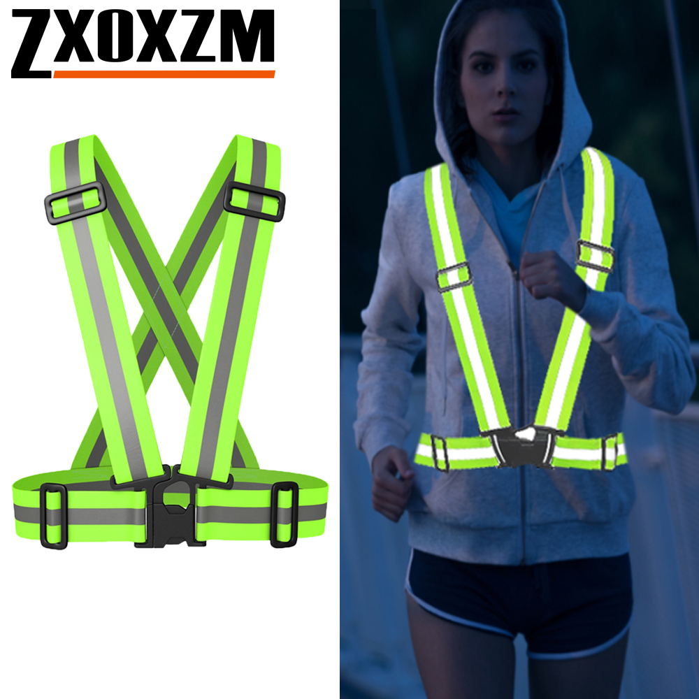 Reflective Jacket Running - 1개입 야간 러닝 조끼 고가시성 반사,