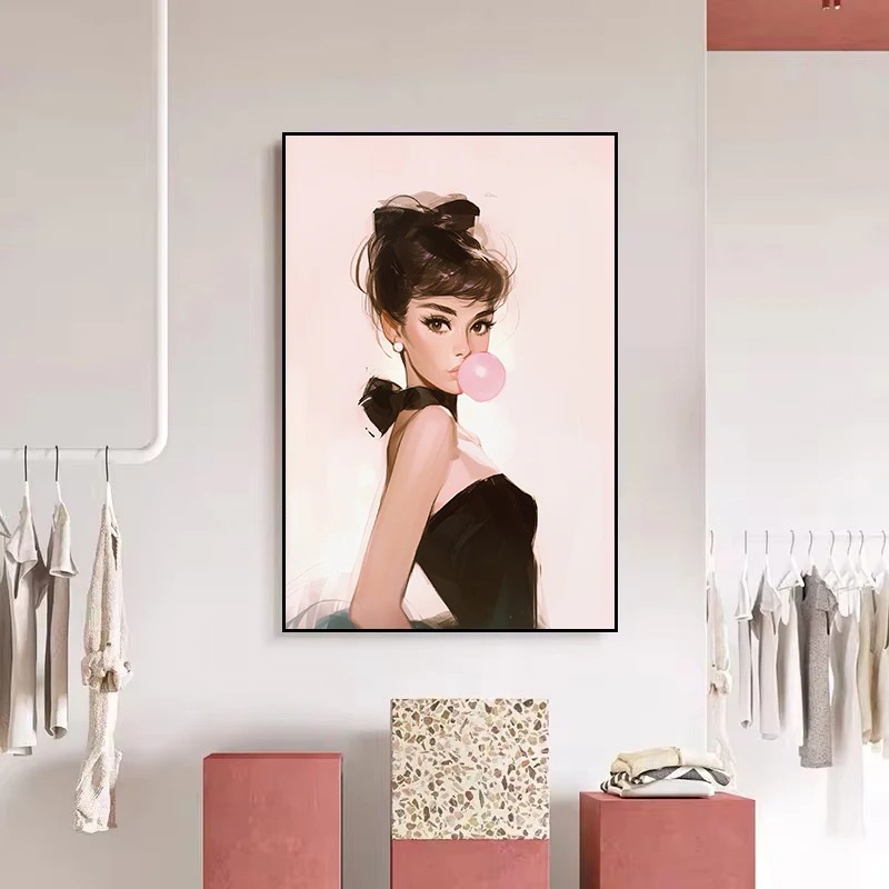 트렌디한 파리 거리 건물 패션 소녀 디저트 포스터 캔버 - Street Fashion Poster 리뷰 및 가격
