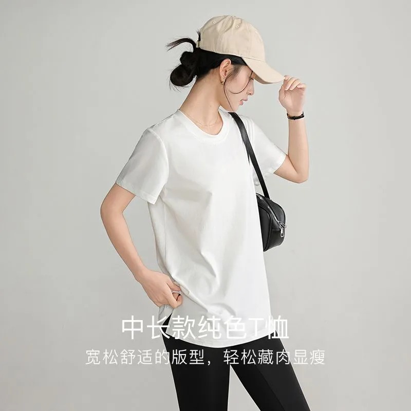 여름 여성용 티셔츠 크루넥 롤업 반팔 오버사이즈 롱라인 - Longline Tee Oversized 리뷰 및 가격
