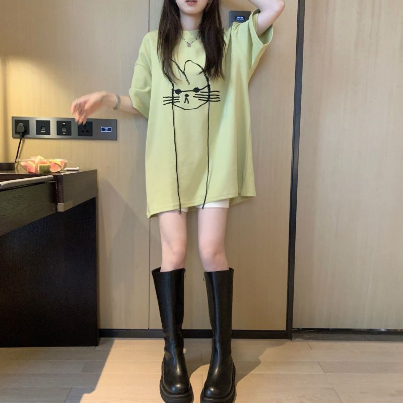 2023 여름 패션 미니멀리스트 라운드넥 프린트 루즈핏 - Longline Tee Oversized 리뷰 및 가격