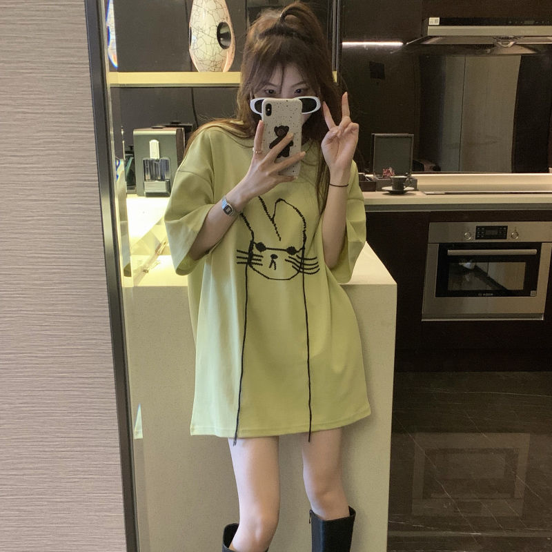 2023 여름 패션 미니멀리스트 라운드넥 프린트 루즈핏 - Longline Tee Oversized 리뷰 및 가격