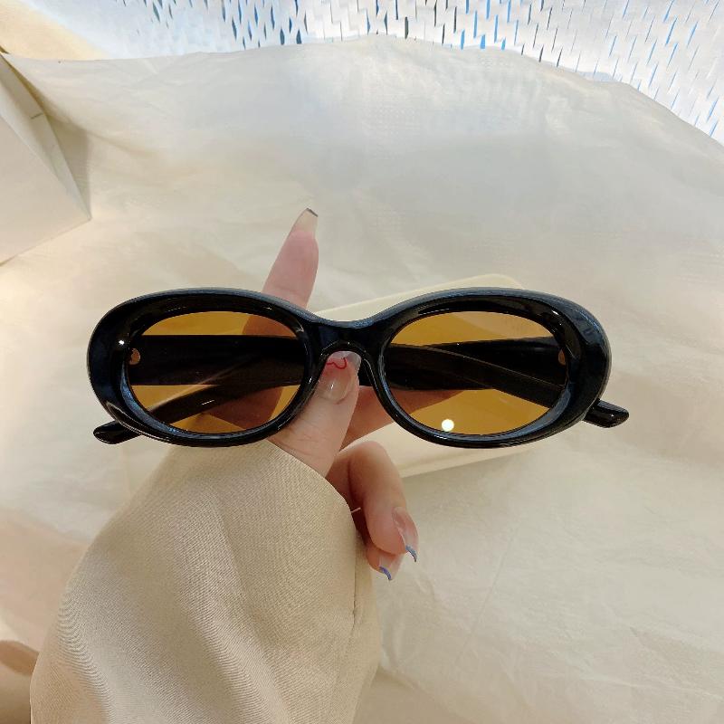 남성과 여성을 위한 레트로 타원형 선글라스 UV400  - Street Fashion Photo 리뷰 및 가격