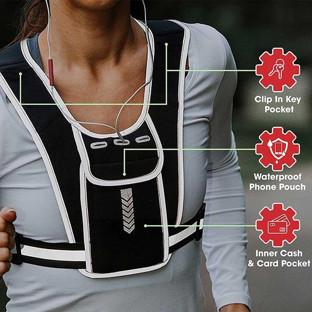 남녀공용 러닝 조끼, 방수 휴대폰 및 키 파우치, 반사 - Reflective Jacket Running 리뷰 및 가격