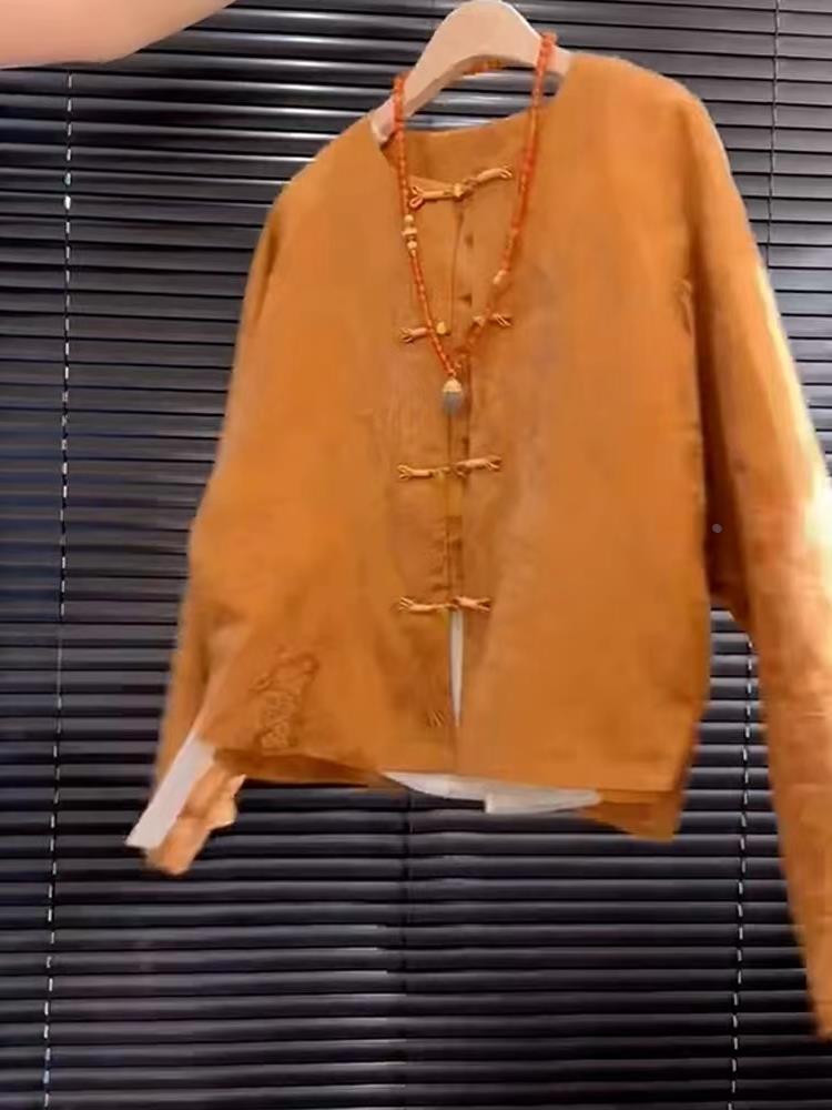 새로운 고급 새틴 오렌지 꽃무늬 자수 송진 탑 중국 스 - Street Fashion Style Youtube 리뷰 및 가격