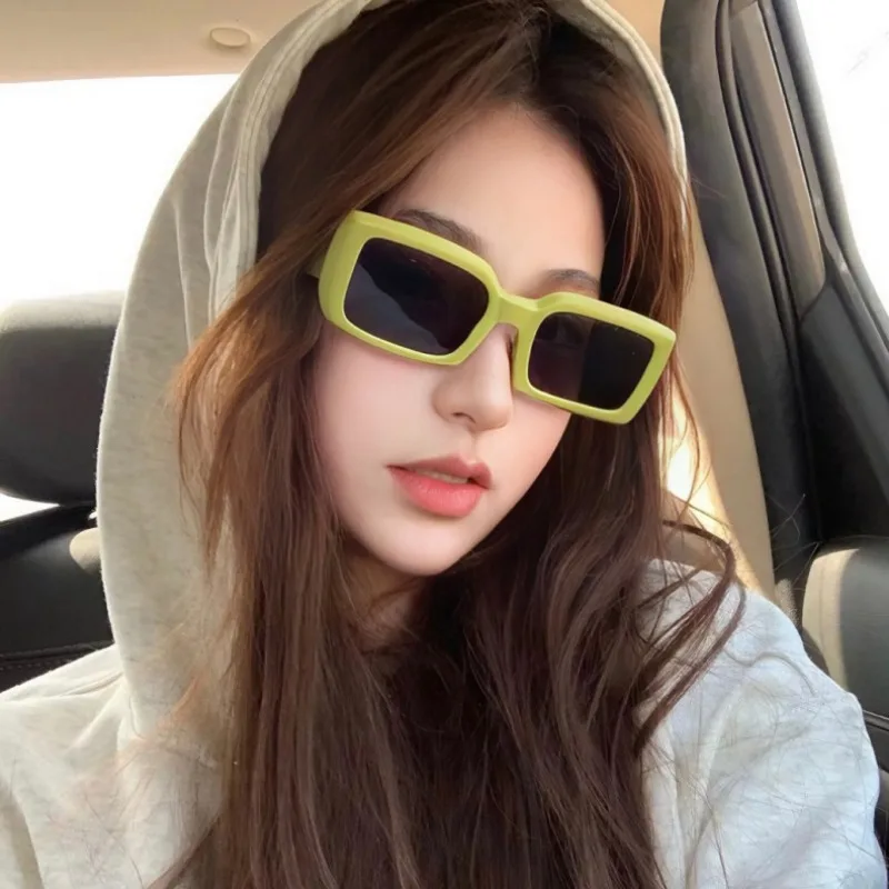 새로운 직사각형 여성용 선글라스 남성용 빈티지 브랜드  - Street Fashion Photo 리뷰 및 가격
