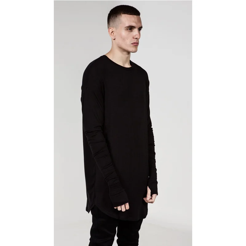 남성 롱라인 엄지손가락 구멍 긴팔 티셔츠 베이직 힙스터 - Longline Tee Oversized 리뷰 및 가격